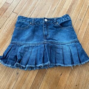 Bubble Gum Girl 10 Denim Pleated Jean Mini Skirt Skort